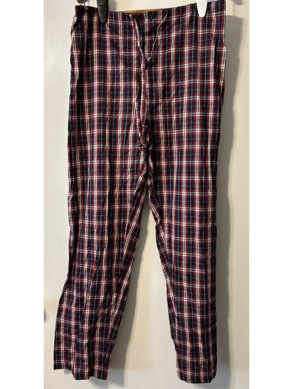 Club Room Men's Red Blue Plaid Cotton Pajama Pants Size M New w/o Tags